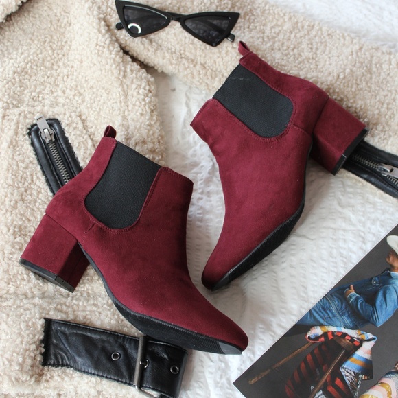 🆕️//The Nellie// Burgundy Casual Bootie - Picture 2 of 7